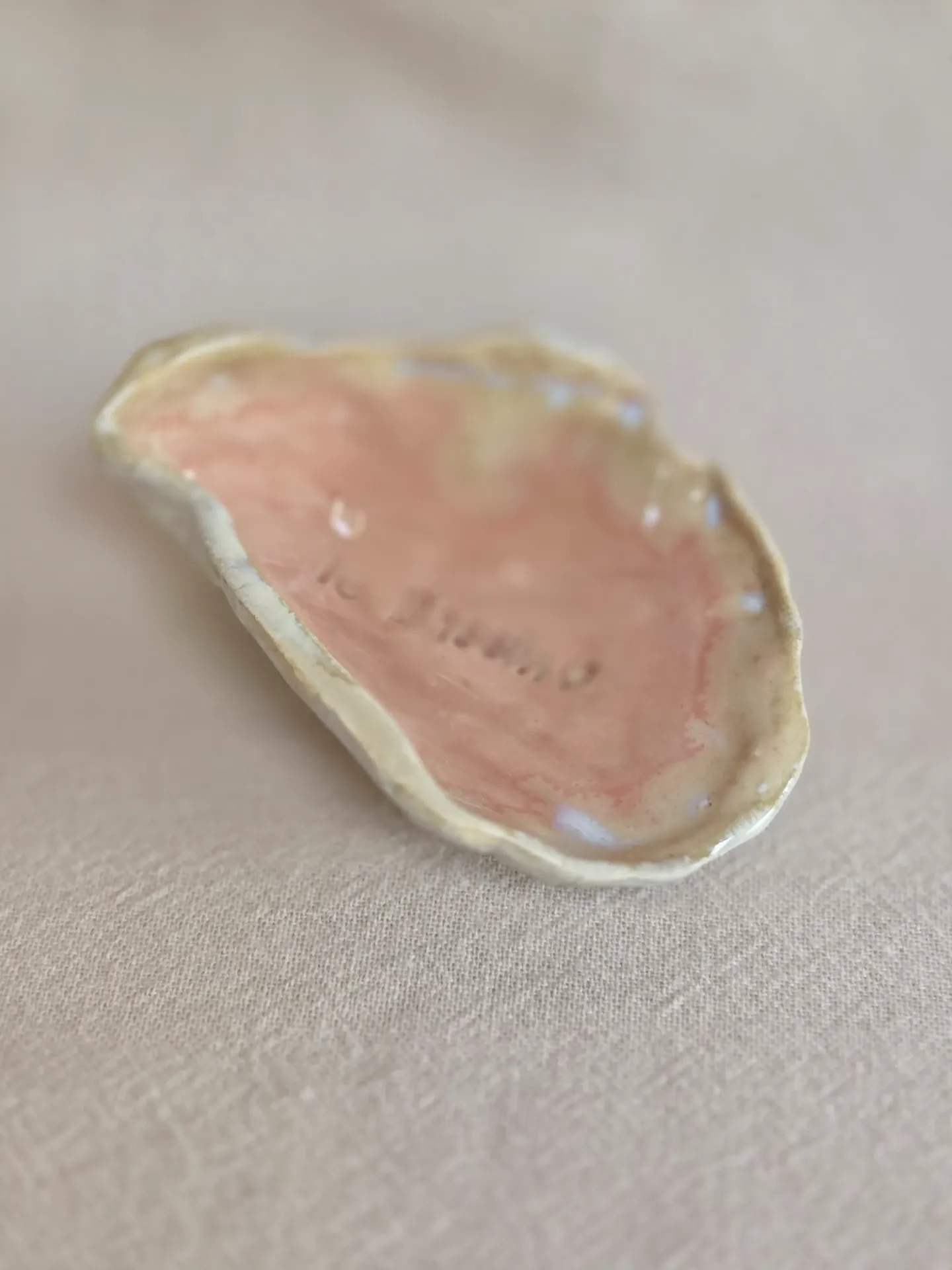 Coupelle huître "Le Bassin" corail/gris