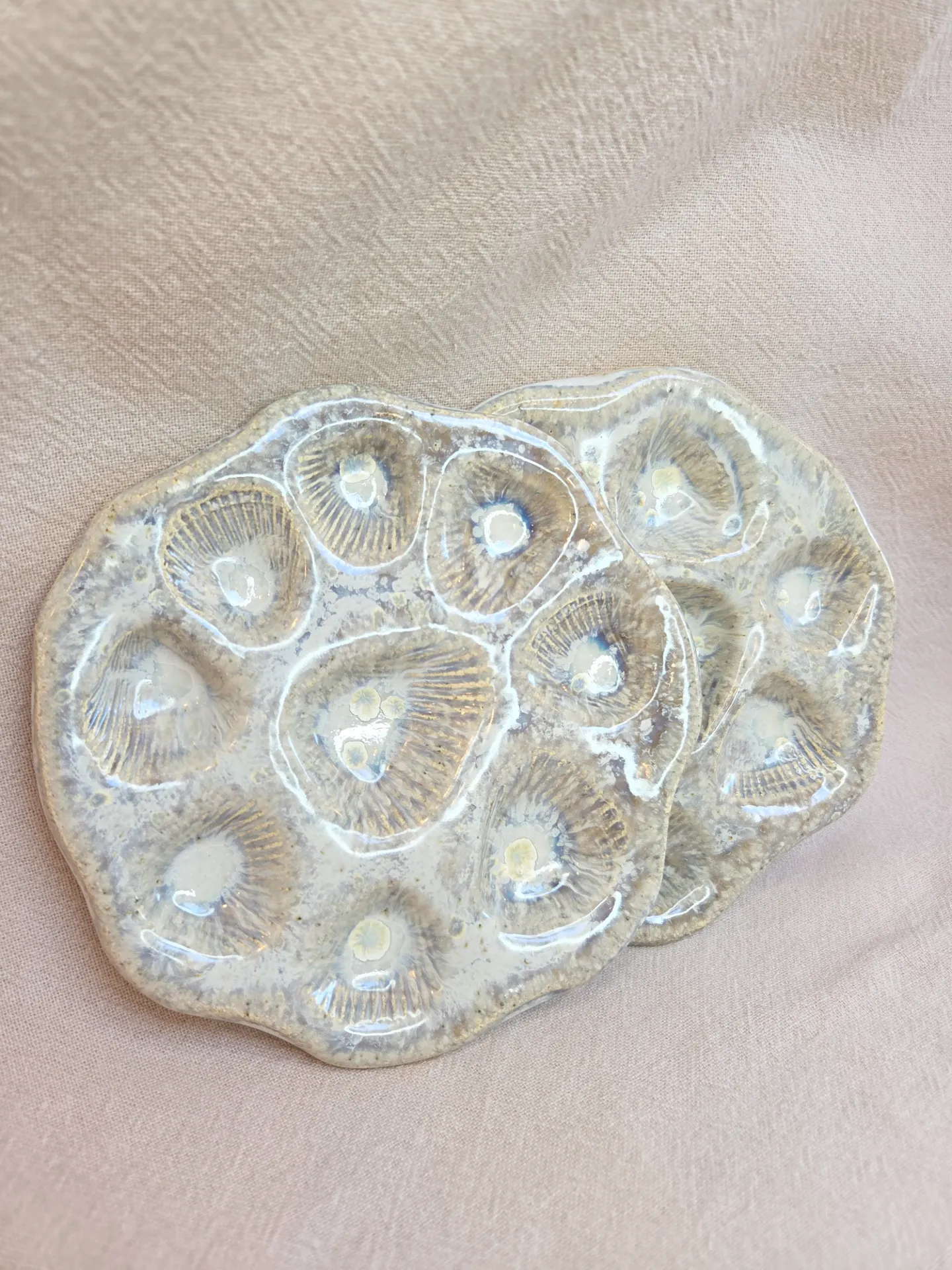 Coupelle à bijoux "Perle d'été" nacre grise
